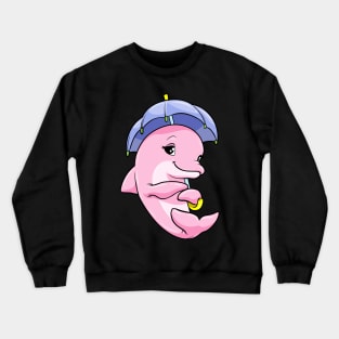 Dolphin with umbrella Crewneck Sweatshirt